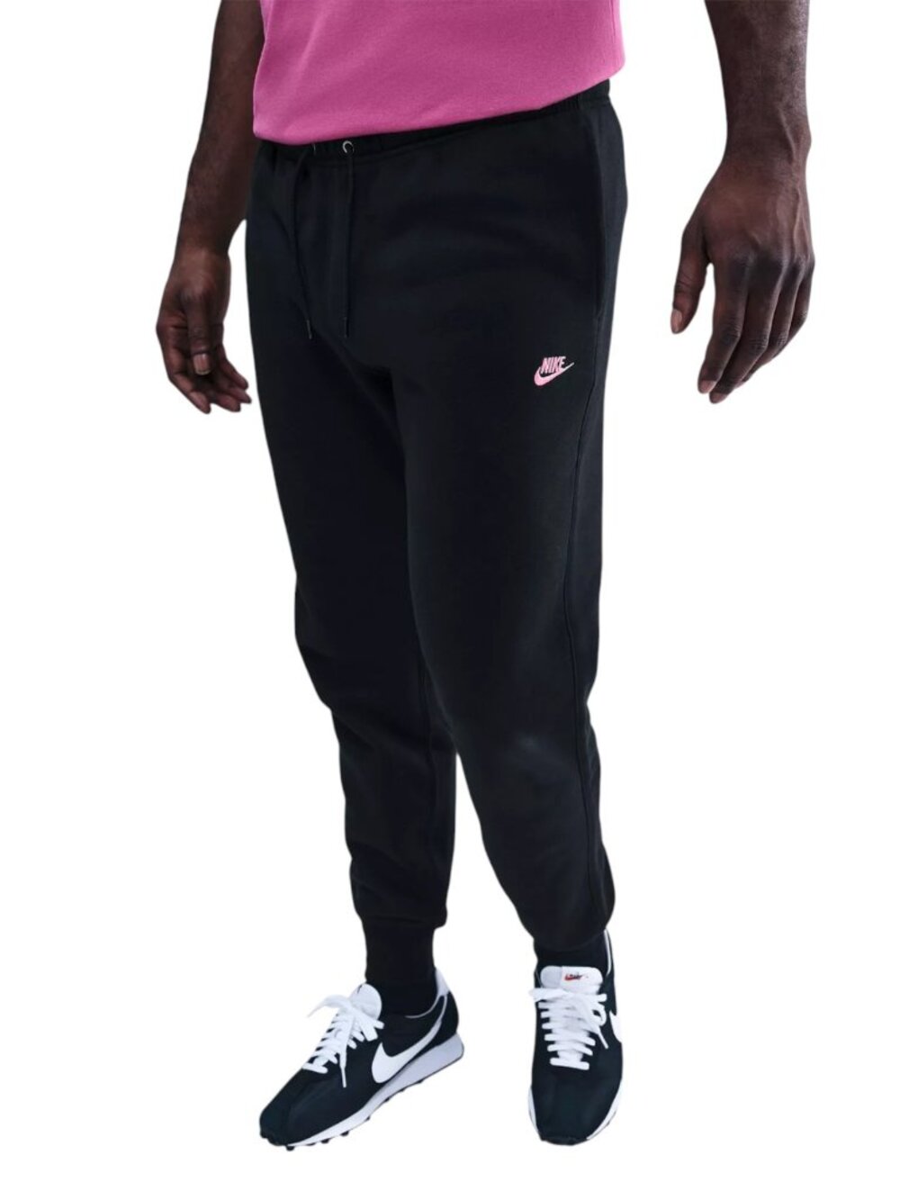 Nike Club Fleece 2 Piece Sweatsuit Outfit Hoodie Joggers Set Black Pink NWT - Picture 6 of 14